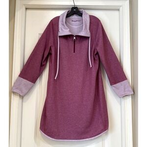 TOMMY BAHAMA Reversible Sun Fade Striped Pink Sweatshirt Dress Sz XL?Nautical